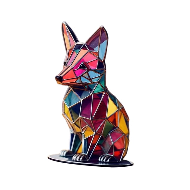 Adorno de Animales Artesanal Colorido, Soporte de Arte de Metal Estético, Decoración Del Hogar, Obra de Arte de Animales para Festivales, Sala de Esta Lowrie