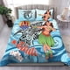 thumbnail image 1 of Juego de cama Polinesia Francesa - Niñas polinesias con tiburón, 1 of 3