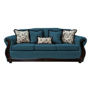 América Decora - Sofá Con Resorte Estructural Grand Santi Chenille 4 Personas Petróleo