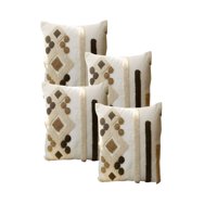 Genérico - Pack De 4 Fundas De Cojin Tufting 45X45 Cm Beige 01