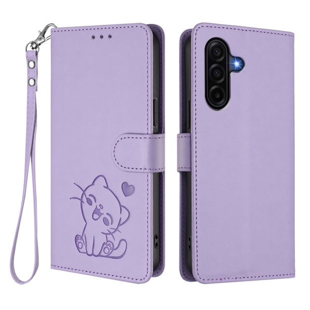 Funda Billetera con Espacio para Fotos para Samsung Galaxy A36 5G, Lila Claro