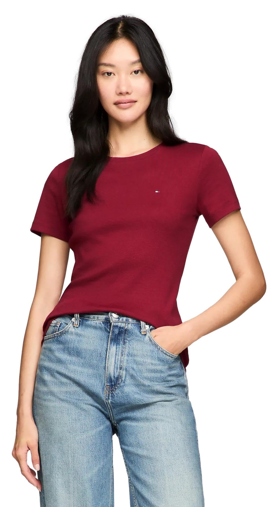 Camiseta Tommy Hilfiger Essential Favorite Flag Logo Para Mujer