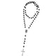 thumbnail image 2 of mens hip 8mm rosario de cuentas ruega jesus cruz collar colgante negro, 2 of 3