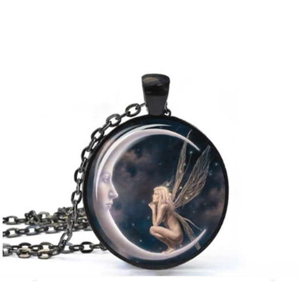 Cute Gem Angel Pendant Necklace & Drop Earrings - A Stylish Accessory for the Little Girl in You!
