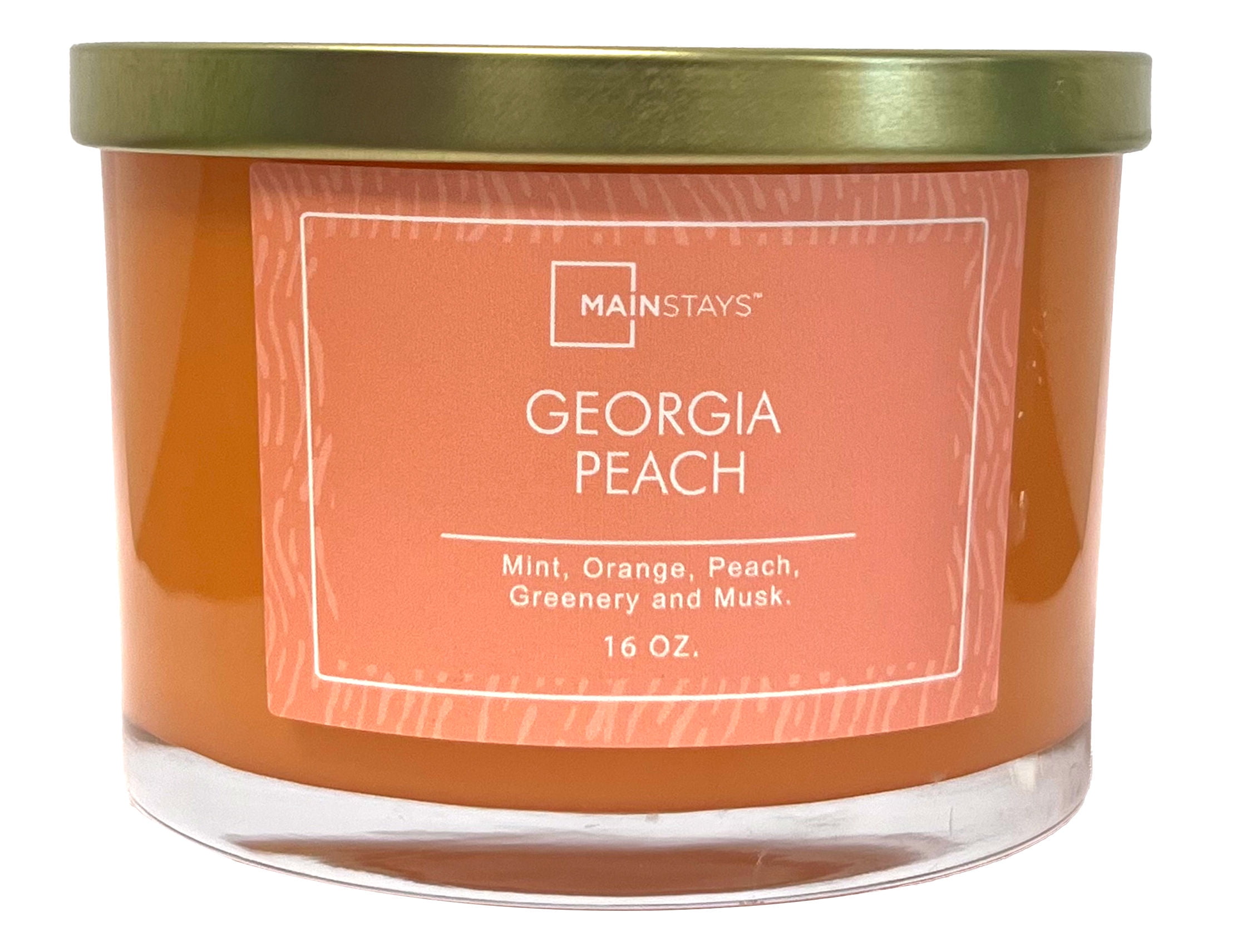 Mainstays - Velas Y Esencias Aromática Georgia Peach 16 Oz, 1 Un Anaranjado
