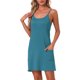 thumbnail image 1 of INSPIRE CHIC Vestido de dormir para mujer con espalda de nadador y bolsillos, suave, con tirantes ajustables, camisón, ropa de descanso, L azul, 1 of 6