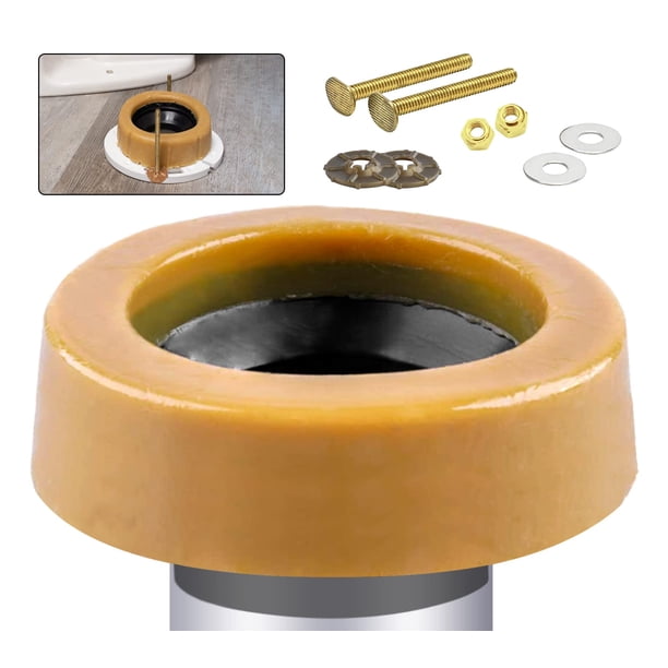 Kit de anillo de cera para inodoro con brida y pernos, compatible con tuberías de 3 a 4 pulgadas