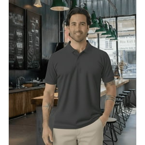 T-World - Polera Polo 60% Algodón Manga Corta Hombre Gris Oscuro