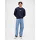 thumbnail image 3 of Sudadera GAP para hombre, cuello redondo, cuello redondo, nueva, azul marino, talla S, 3 of 5