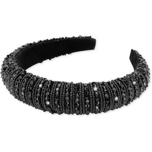 Veatool - Diadema Negra Con Diamantes De Imitación Para Mujer, Diadema Acolchada Con Cuentas De Cristal Brillante, Lindas Bandas Para El Pelo, Accesorios Para El Cabello Para Mujeres Y Niñas