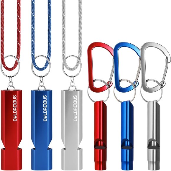 Set de 6 silbatos de emergencia OWLDACIOUS 120 dB