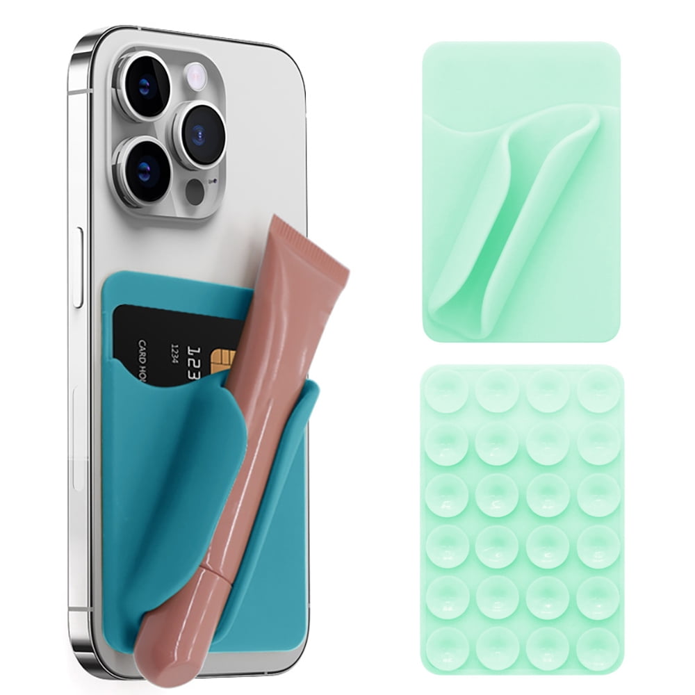 Genérico - Ventosa Tipo Silicona Labial Lip Glaze Funda Teléfono Móvil Soporte Teléfono Móvil Funda Protectora Soft Shell Funda Protectora Teléfono-verde Claro