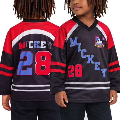 Camiseta Deportiva De Hockey Para Niños Disney Mickey Talla 7 Negra