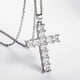 thumbnail image 3 of Elegant Pink Zircon Cross Necklace - Vintage Style Pendant Necklace in 925 Silver Plated, 3 of 5