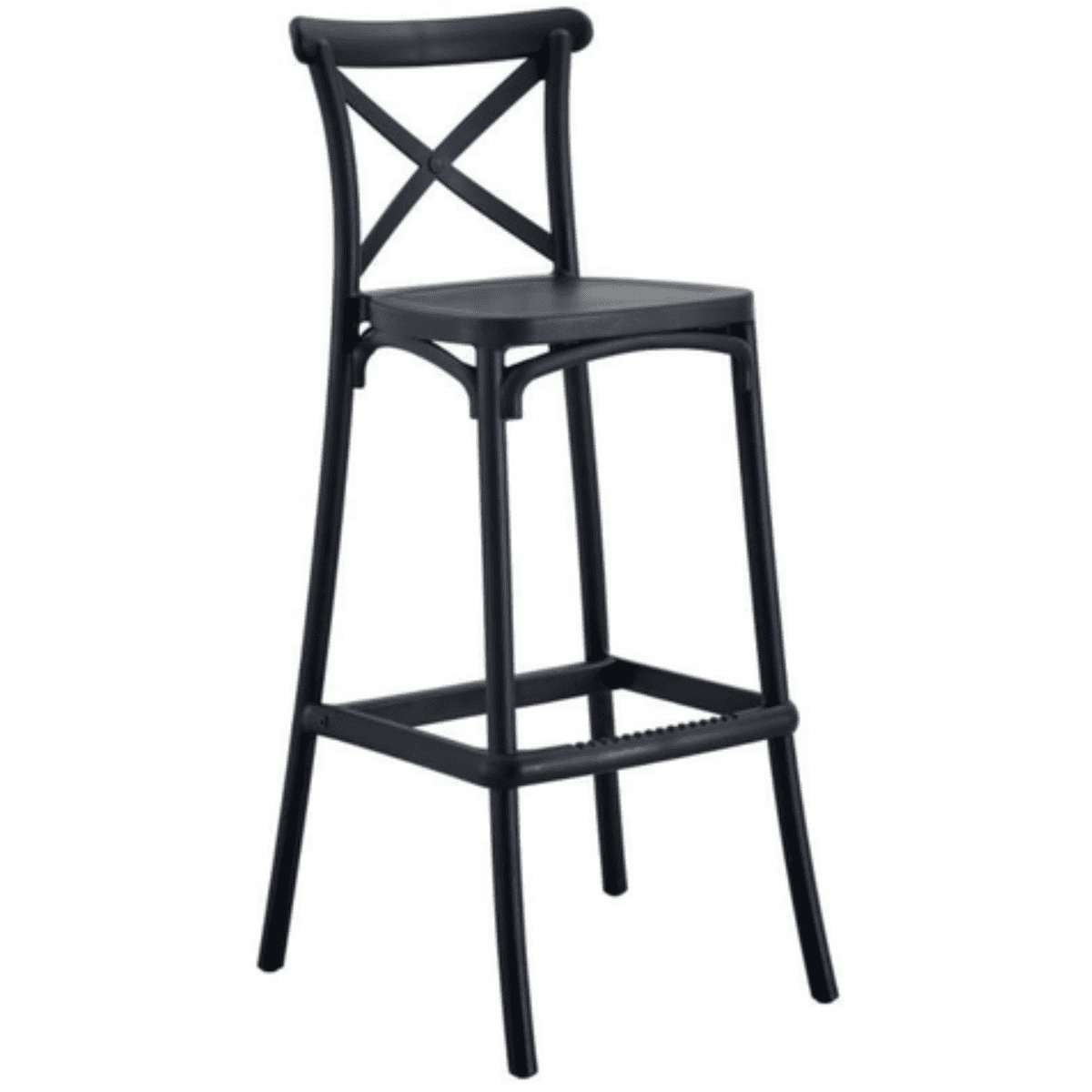 Moboi - Taburete Bar Danubio Crossback Negro Polipropileno 66 Cm Negro
