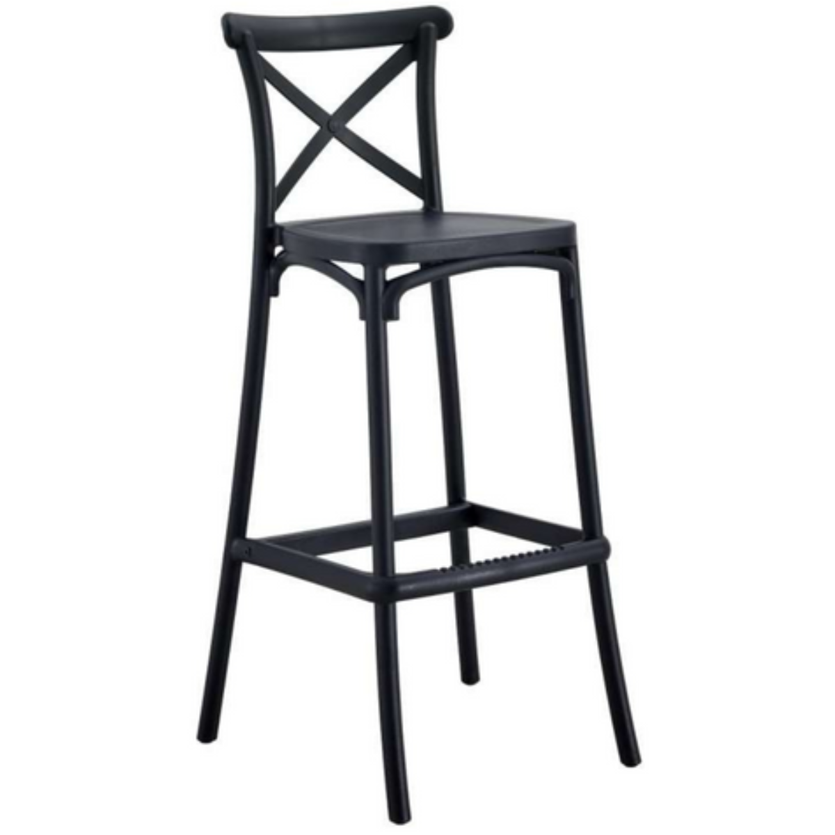 Moboi - Taburete Bar Danubio Crossback Negro Polipropileno 66 Cm Negro