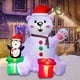 thumbnail image 2 of Hinchables navideños GUDELAK con oso polar y pingüino de 6 pies con LED, 2 of 3