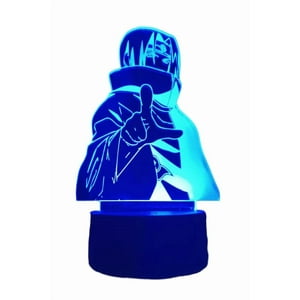 Lelumania - Lampara Ilusion 3D Itachi Uchiha De 7 Colores, Base Touch