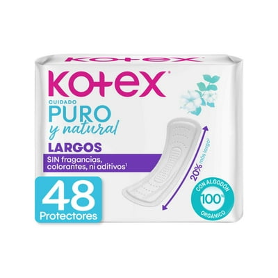 Protectores Diarios Largos Puro Y Natural 48 Un Kotex
