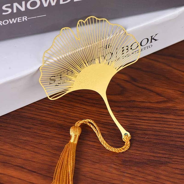 1pc Chinese Style Stationery Set: Retro Metal Bookmarks with Ginkgo, Maple Leaf, Lotus Vein - Perfect Student Gift!