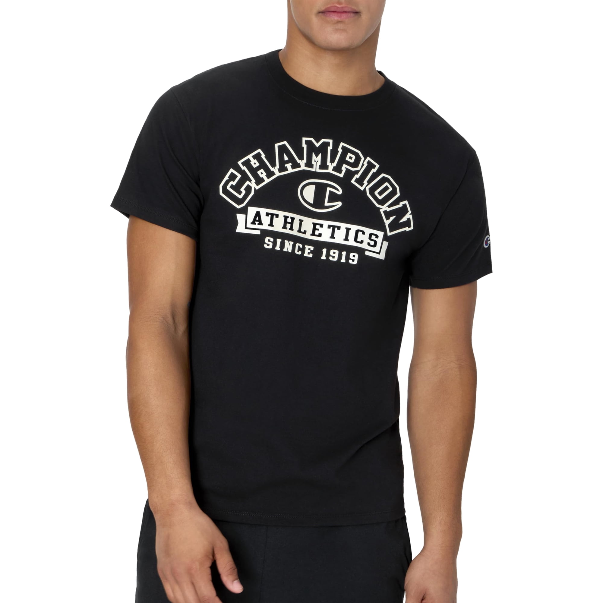 Camiseta Champion De Manga Corta Para Hombre, Camiseta Negra, Talla L