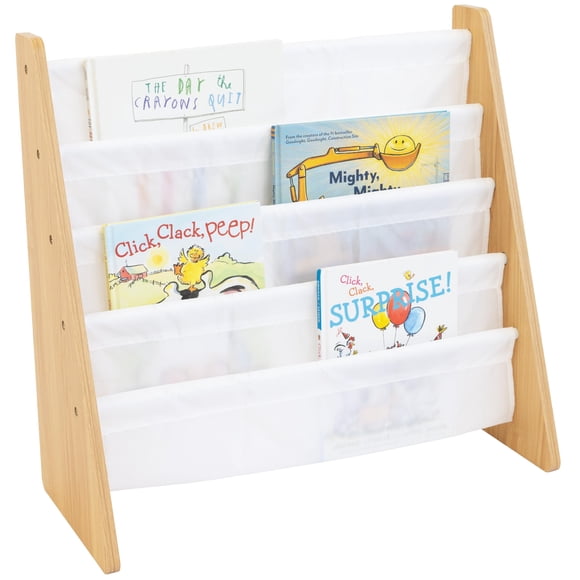 Estantería Humble Crew para niños de 4 niveles, madera natural/blanca