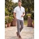 thumbnail image 2 of INSPIRE CHIC Camisetas de Manga Raglán con Cremallera y Pliegues para Hombre, Casual y Elásticas, 2XL Blanco, 2 of 5