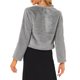 thumbnail image 3 of INSPIRE CHIC Chaqueta corta de mujer de piel sintética con mangas largas y frente abierto gris S, 3 of 6