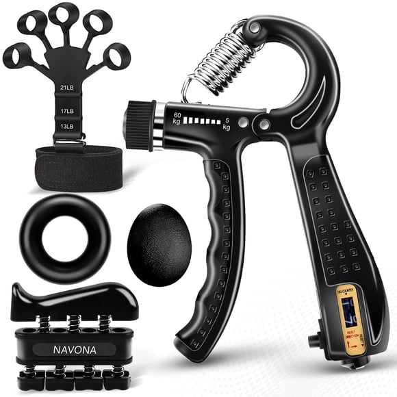Kit de entrenamiento de fuerza de agarre Navona, fortalecedor de mano 5 piezas