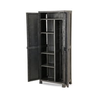 Ram - Armario Closet Plástico Grande Multiuso Negro 68X39X171,5 Cm