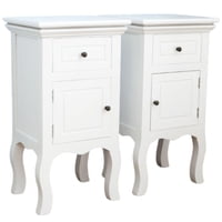 Itahome - Set 2 Veladores Librero Parma Puerta + Cajon Blanco