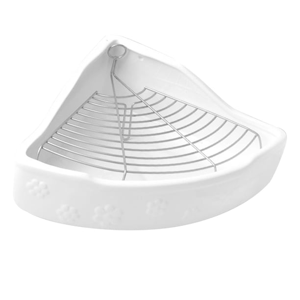 Caja de glándulas para conejos, inodoro para mascotas, orinal, bandeja para orinar, tazón de basura para animales pequeños, bandeja de arena esquinera Blanco