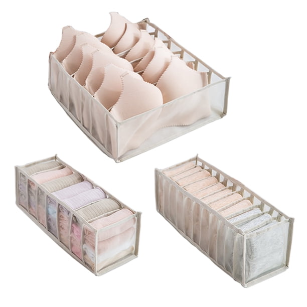Organizador de ropa interior, juego de 3, plegable, con divisor de cajón y organizador de almacenamiento.