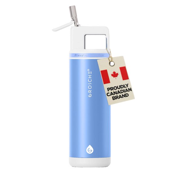 Botella de agua aislada GROSCHE 591 ml con pajilla – Azul Laguna