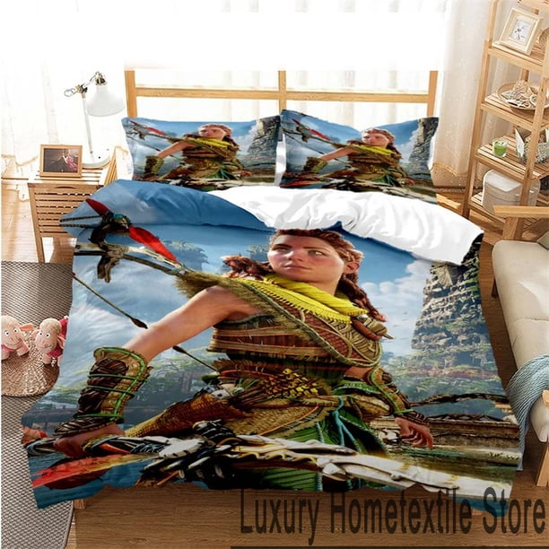 Game Horizon Zero Dawn Bedding Set,Duvet Cover Comforter Bed Set Quilt Cover Pillowcase, Boys Girls Adults Bed Sheets
