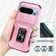 thumbnail image 3 of Funda Armada para Google Pixel 9 Pro con Tapa Deslizante y Soporte Magnético Giratorio Rosa, 3 of 5