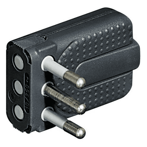 Enchufe Macho Volante 10a 2p + T Bticino Convertible Negro