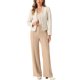 thumbnail image 2 of BLAZER DE TWEED A CUADROS INSPIRE CHIC PARA MUJERES DE VUELTA A LA ESCUELA MANGA LARGA ABIERTO DELANTERO CHAQUETA DE OFICINA XL BEIGE, 2 of 6
