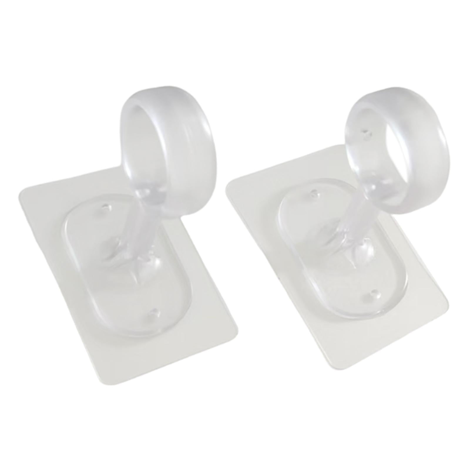 Bothyi - 2 Soportes Para Barra De Cortina De Techo, Soportes De Montaje Para Dormitorio De Hotel, Sala De Estar, Transparentes