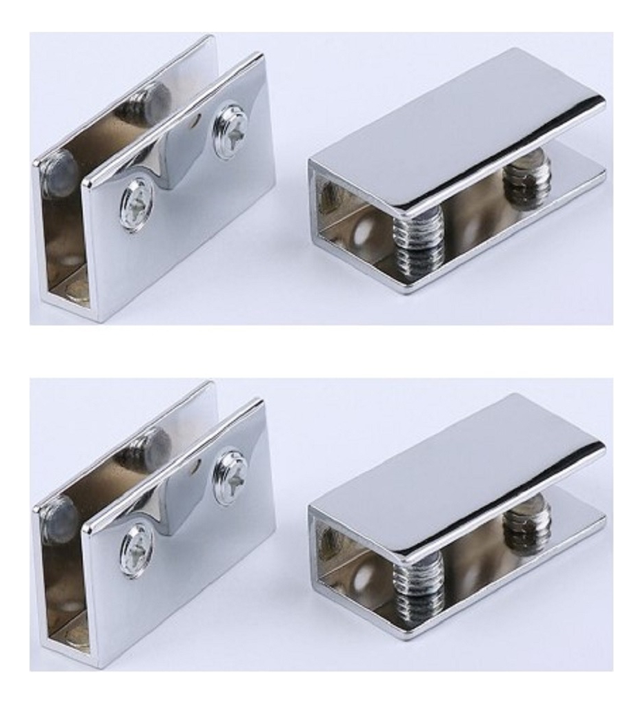 Hangar77 - Soporte Repisa Vidrio De 3 A 8Mm Cromado 4 Unidades