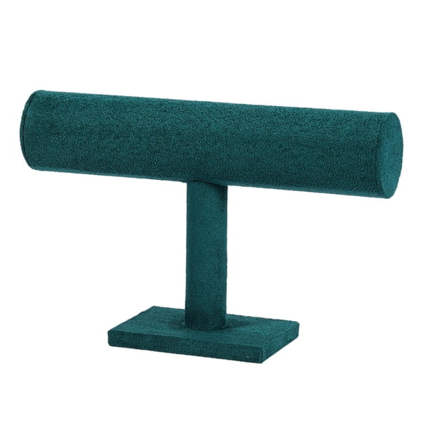 Soporte de Exhibición de Pulsera de Barra en T/organizador de Estante de Almacenamiento de Microfibra Soporte de Joyería/para Escaparate de Reloj de P , Verde