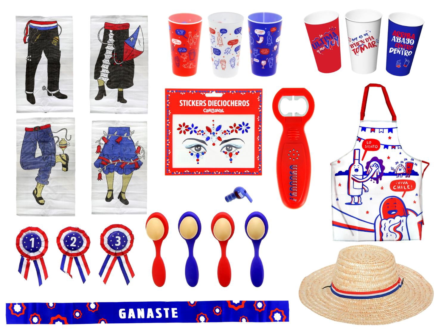 Vestimenta Tradicional Ropa Artesanal Chilena Pack Dieciochero