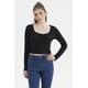 thumbnail image 1 of Polera Mujer Escote Abotonado Negro, 1 of 4