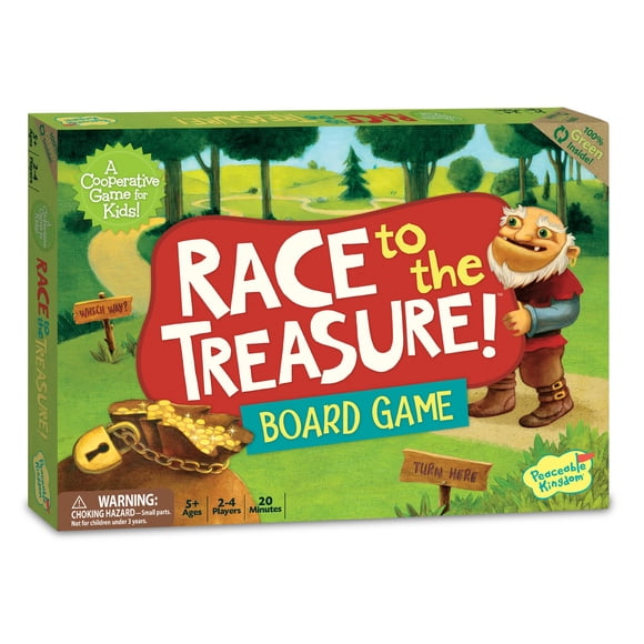 Juego cooperativo de construcción de caminos ¡Peaceable Kingdom: Race to the Treasure! para niños mayores de 5 años