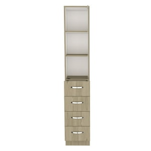 Fmfurniture - Mueble Estante Organizador Baño Con 4 Cajones Fm-001C - Cafe Claro