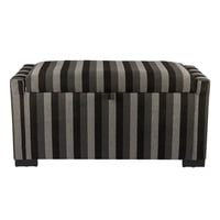 Máxima Design - Banqueta Con Baúl Leyzy Rayas Negras 40X55X105 Cm