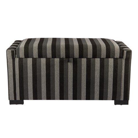 Máxima Design - Banqueta Con Baúl Leyzy Rayas Negras 40X55X105 Cm