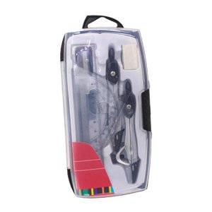 Magideal - Kit De Geometría Matemática Brújula Transportadora Suministros De Enseñanza Regla De 45 Degree Medición De Ángulo De Regla Para Estudiantes Escolares Dibuj