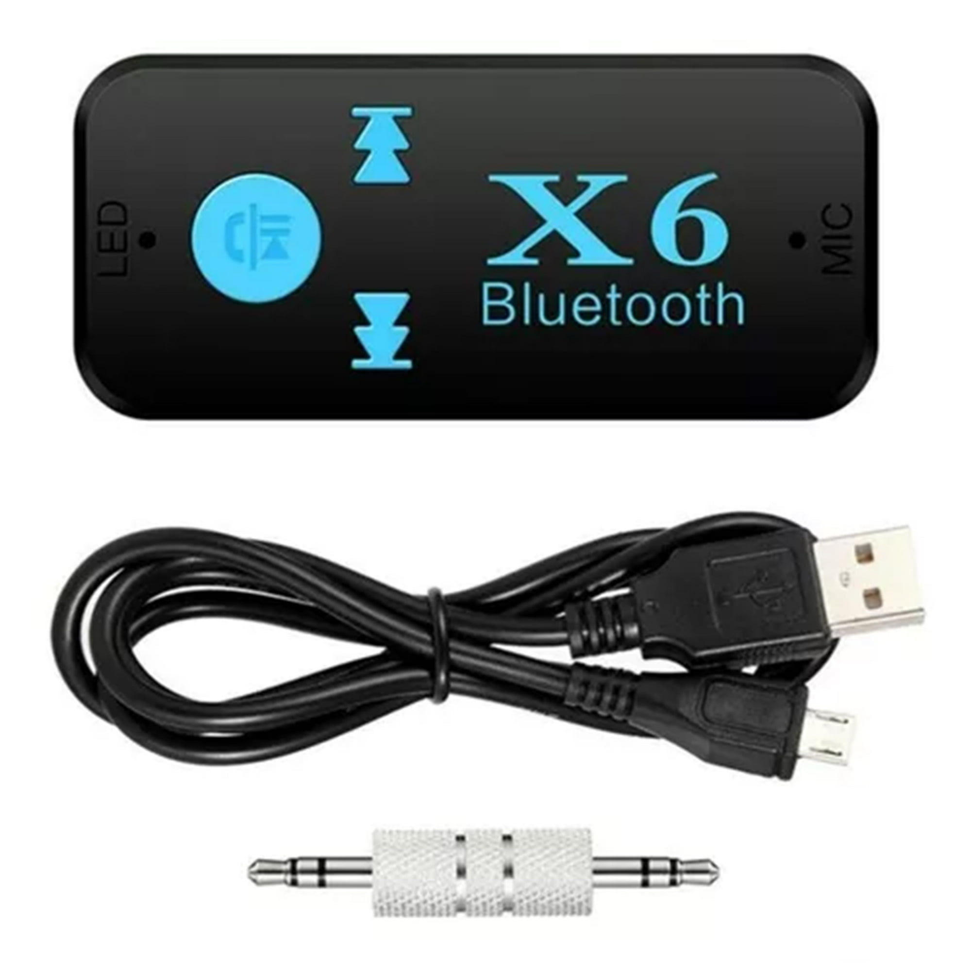 Veat00l - X6 Adaptador Bluetooth Para Coche Bluetooth 5.0 Con Entrada Micro Sd, Micrófono Incorporado, Salida Auxiliar De 3.5 Mm 8h Batería De Ultra Larga Duración
