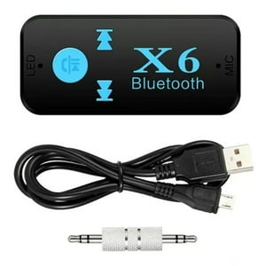Veat00L - X6 Adaptador Bluetooth Para Coche Bluetooth 5.0 Con Entrada Micro Sd, Micrófono Incorporado, Salida Auxiliar De 3.5 Mm 8H Batería De Ultra Larga Duración